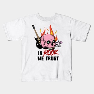 In rock we trust skull design Kids T-Shirt